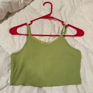 Green lace tank top